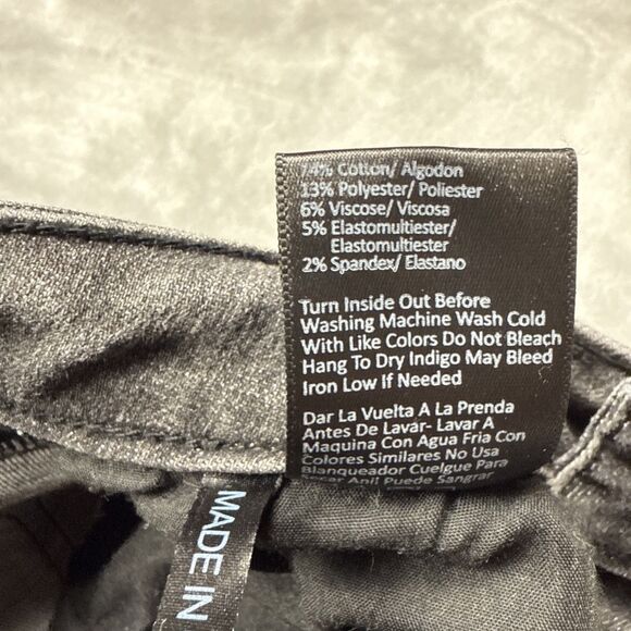 Risen Straight Jeans Womens 3 (26x30) Gray Distressed Rips Stretch Raw Hem - Picture 6 of 7